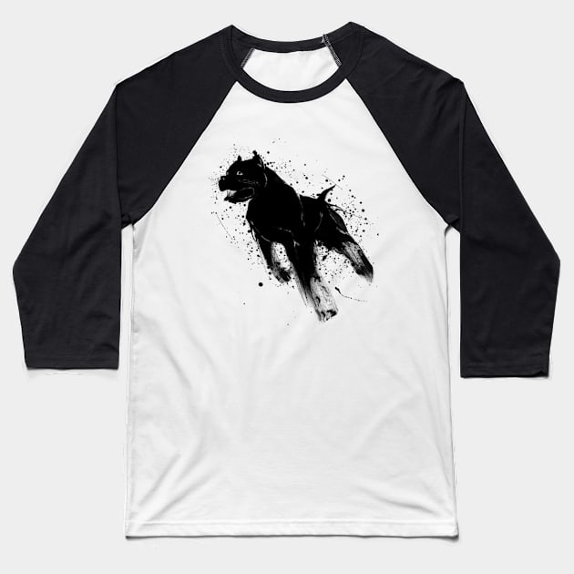 Dog Baseball T-Shirt by Black0White